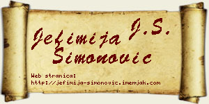 Jefimija Simonović vizit kartica